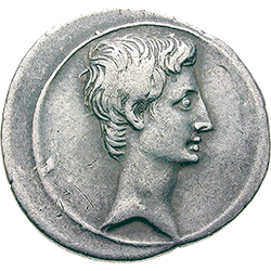 OCTAVIAN spter AUGUSTUS 27 bc. - 14 Ad. Denarius 29-27 bc., Roman Imperial Coinage (Front side)