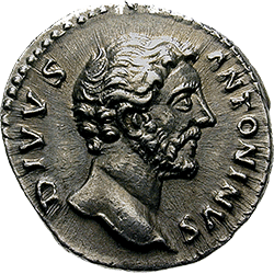 DIVUS ANTONINUS PIUS 138-161 n.Chr. CONSECRATIO Denar, geprgt unter Marcus Aurelius,161 n.Chr., Rmische Mnzen der Kaiserzeit (Vorderseite)