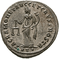 CONSTANTIUS CHLORUS als Caesar 293-305 n.Chr. Follis, Ticinum, 300-303 n.Chr., Rmische Mnzen der Kaiserzeit (Rückseite)