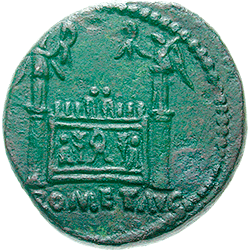 TIBERIUS als Caesar 9-14. Semis, Lugdunum, 12-14 n.Chr., Römische Münzen der Kaiserzeit (Rückseite)