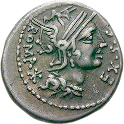 M. SERGIUS SILUS Denarius 116 or 115 bc. Ex Nicola coll., Roman Republican Coinage (Front side)
